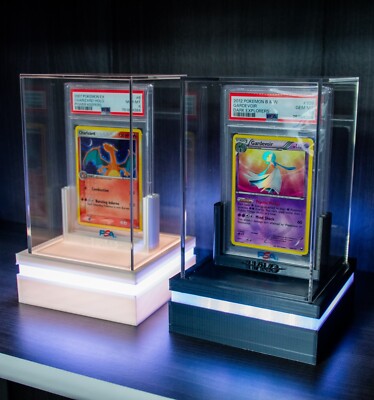 PSA BGS CGC Graded Card Stand Holder Display | Remote & App LED | 99% UV Acrylic