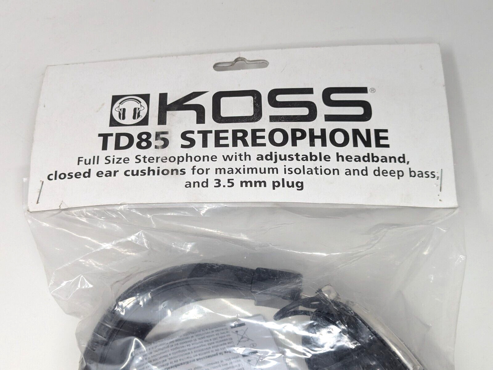KOSS TD85 Headphones Black Adjustable New