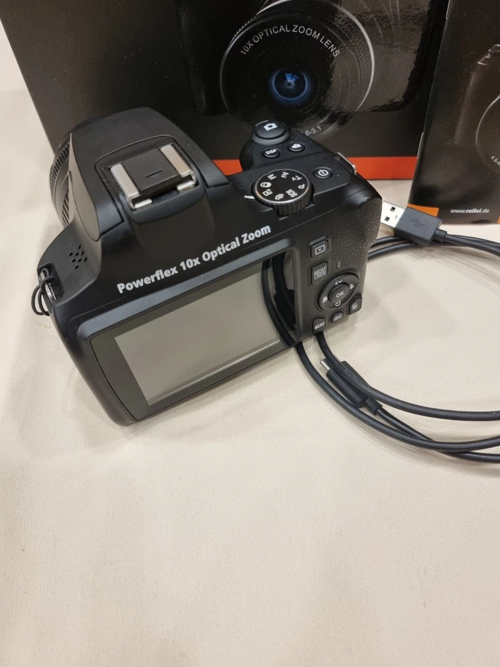 Rollei Powerflex 10x Optischer Zoom 8 Fotomodi 64 MP Ausklappbarer Blitz Schwarz - Bild 3 von 4