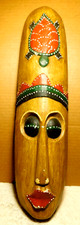 Unbranded Hand Made Painted Wood African Tribal Wall Decor Mask Turtle