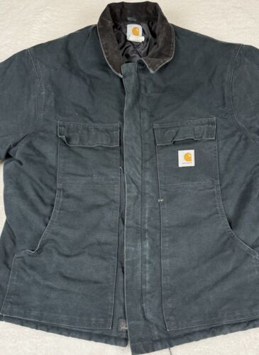 VTG Carhartt Jacket Men 48R Black Full-Zip Arctic C03 BLK Quilt Lined Duck USA - Picture 5 of 10