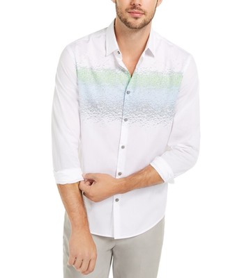 white and blue ombre casual shirt