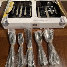 Rogers Co. Flatware  "ROSE" 44 Pieces New Open Box Stainless Steel Fork Spoon