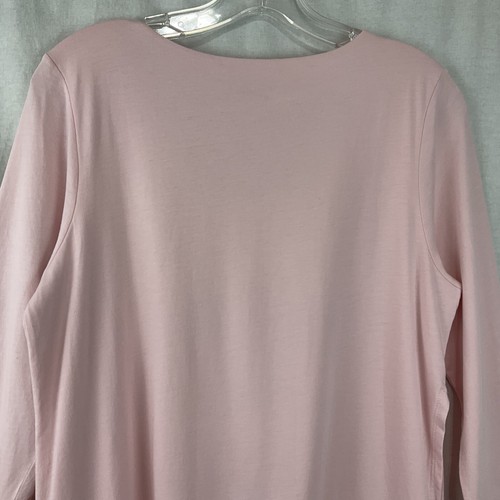 NWOT Purejill Artistic Tee Top Pink Jersey Knit 3/4 Sleeve Stretch Layered Hem S - Picture 7 of 11
