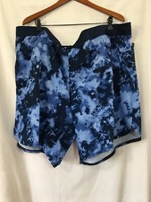 Athletic Works Men's Woven Shorts 9'' Inseam SZ S, 2XL, 3XL Blue Cove Print NEW