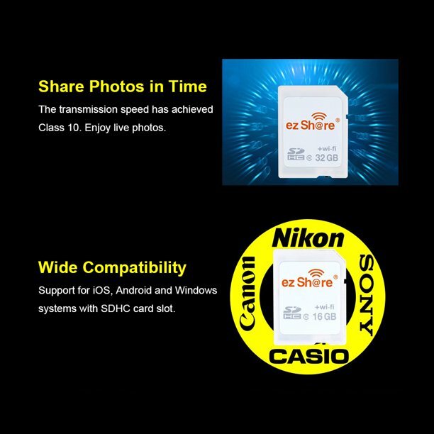 EZ share SD Card Wireless WiFi Share Card SDHC Flash Card Class 10