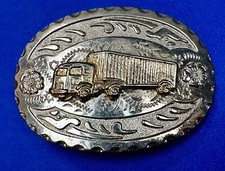 Raised Semi Drivers Big Rig Vintage American Trucker Long Hauler Belt Buckle