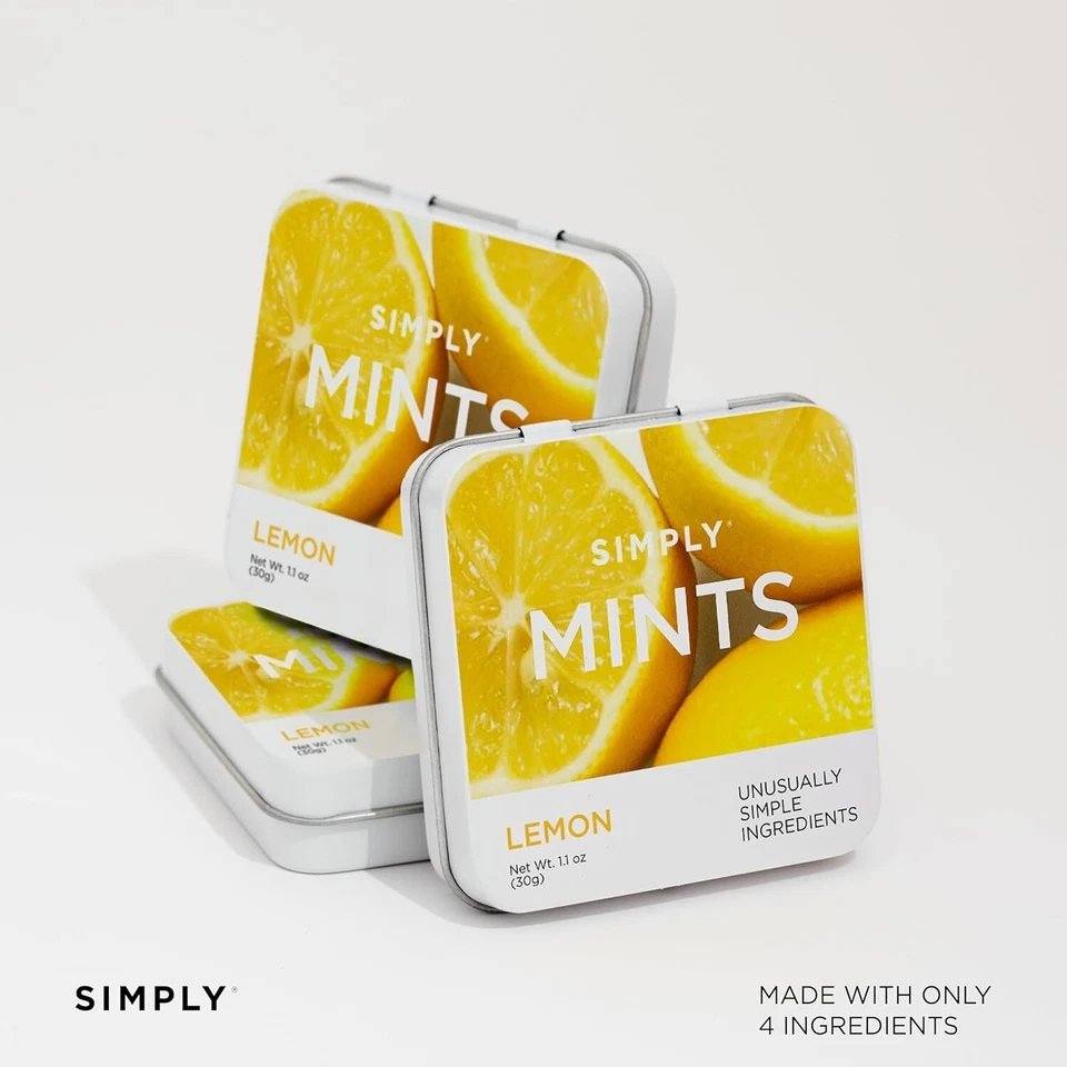 Simply Mints 柠檬 6 包 (180 件) 天然有机新鲜犹太呼吸薄荷 — 第 4/4 张图片