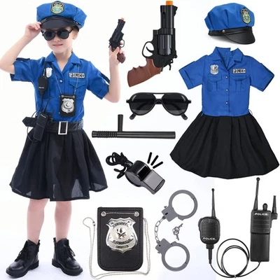 Deguisement Policier Enfant Costume Policier avec Accessoires Police Chemise - Photo 1/4