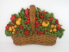 VTG 1978 Homco Wall Decor Fruit Basket MCM Wall Art #7533A Made In USA