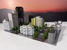1/300 Scale City Building Street Scene Model Simulation Architectural Model Prop