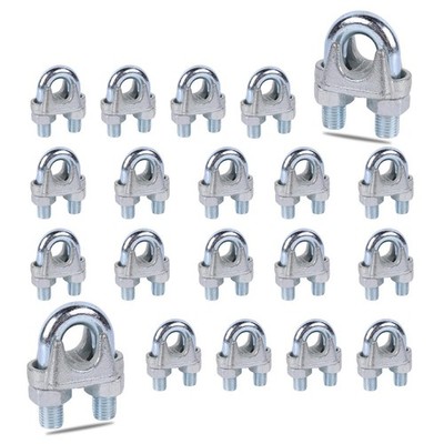 Wire Rope Clips 3/8 Inch Cable Clamp Stainless Steel M10 Hardware 20 PCS