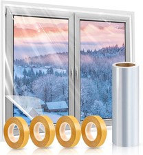 Kit Isolamento Finestre, 87 × 394 Pollici Copertura Finestra in Plastica per Inverno, Vento...