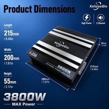3800W Watt 2 Channel Car Truck Amplifier Stereo Audio Speaker Amp System Device