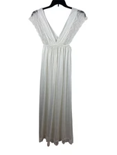 VTG Val Mode White Lace Peignoir Nightgown Slip Dress Women’s Sleepwear Lingerie