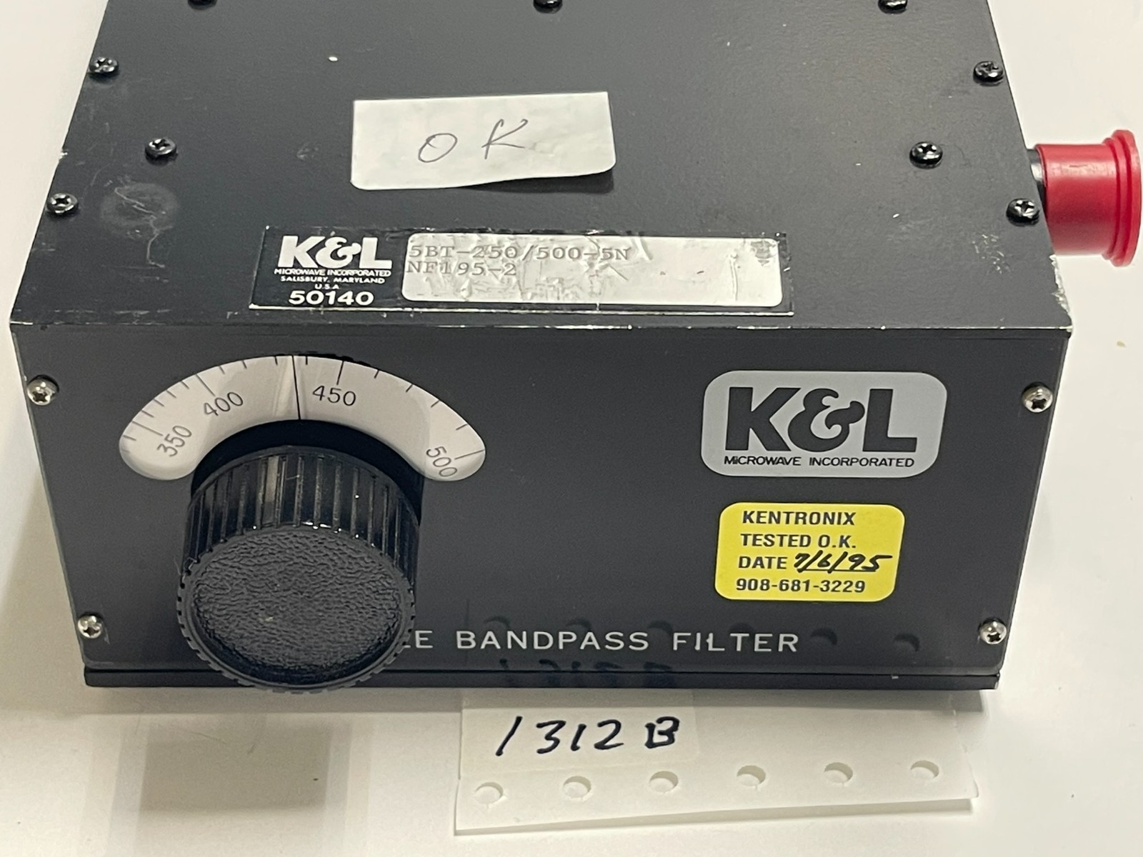 K&L MICROWAVE 50140 BANDPASS FILTER 250-500 MHZ