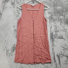 Madewell Dress Womens S Pink Autumn Berry Heather Button Front Sleeveless Shift