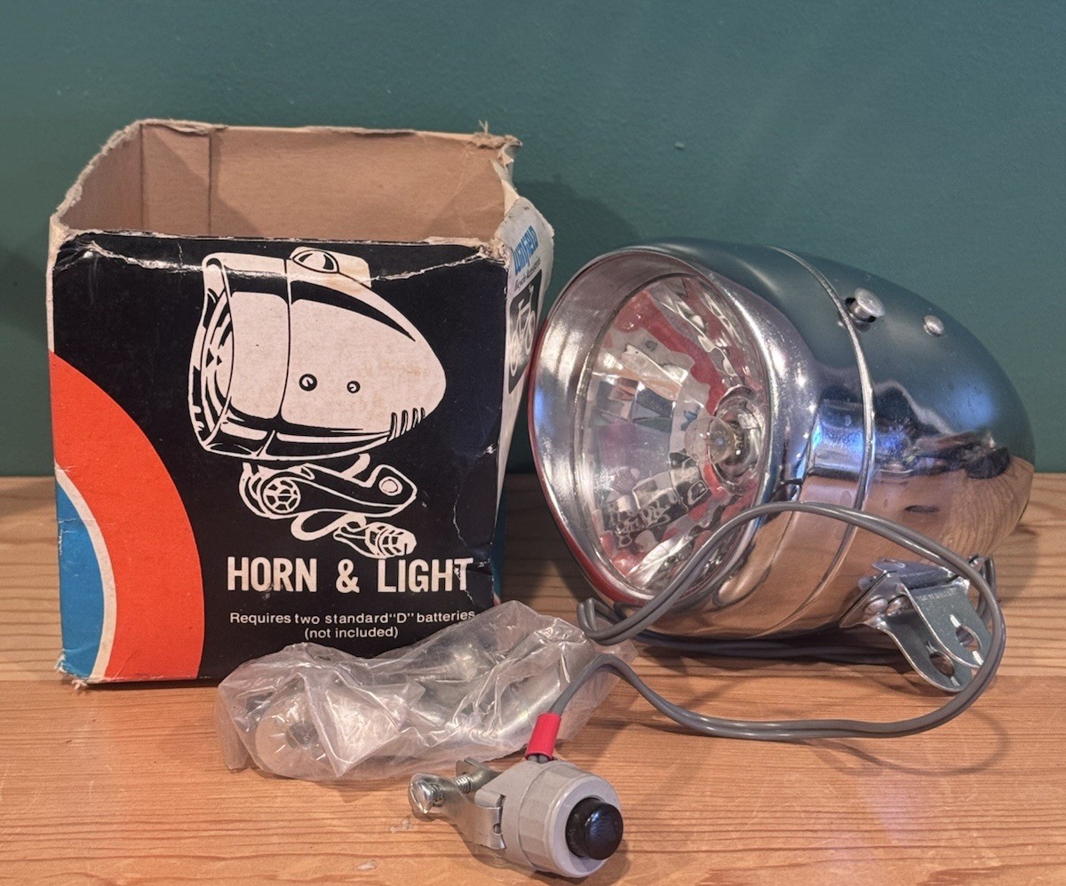NOS Bullet Head Light & Horn Bicycle - Vintage Winfield  Nev