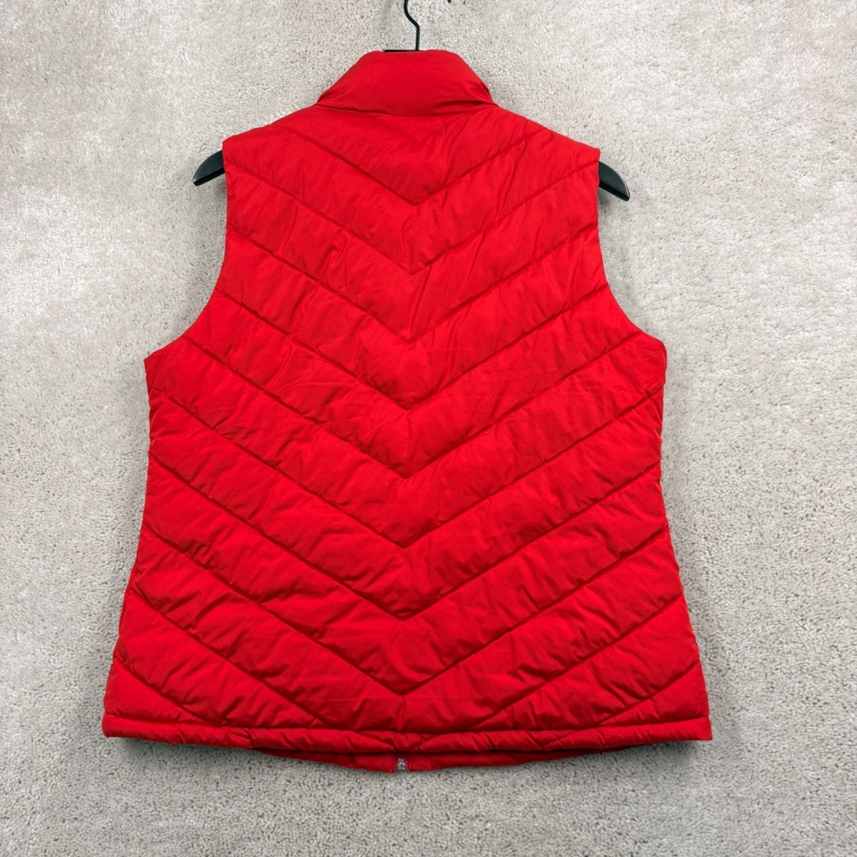 【New】Deuxieme Classe Sleeveless Pullover Gap Puffer Vest Womens Size Large Red Full Zip Pockets Sleeveless