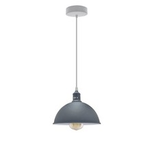 Industrial Pendant Ceiling Light fitting Metal Grey Shade Hanging Retro Lamp UK