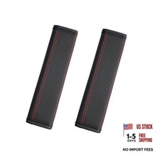 Car Seat Belt Cover Pads, Leather Seat Belt Cover, Universal Car Diamond-Red