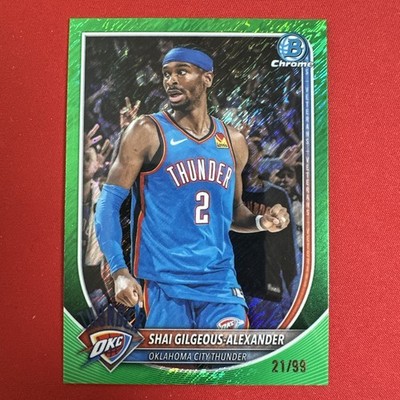 2025 Bowman Chrome Shai Gilgeous-Alexander Green /99 Oklahoma City Thunder Card
