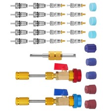 HVAC R134A Valve Core Service Kit with Removal Tool & Replacement Components