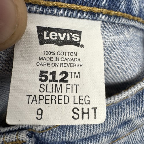 VINTAGE 90s Levis 512 Jeans Women 9 SHT Blue Slim Fit Tapered Leg Stone Wash USA - Picture 7 of 15