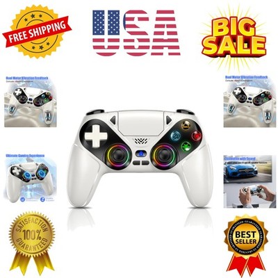 RGB Wireless Controller for PS5/PC/Mobile   Bluetooth Gamepad with Turbo, Mac...