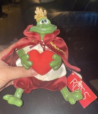 Russ Berrie Country Folks Frog Prince Charming Plush Frog with Heart NWT