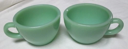2 Vintage Fire King Jadite Jadeite Restaurant Ware Cups-EXC!-L@@K!