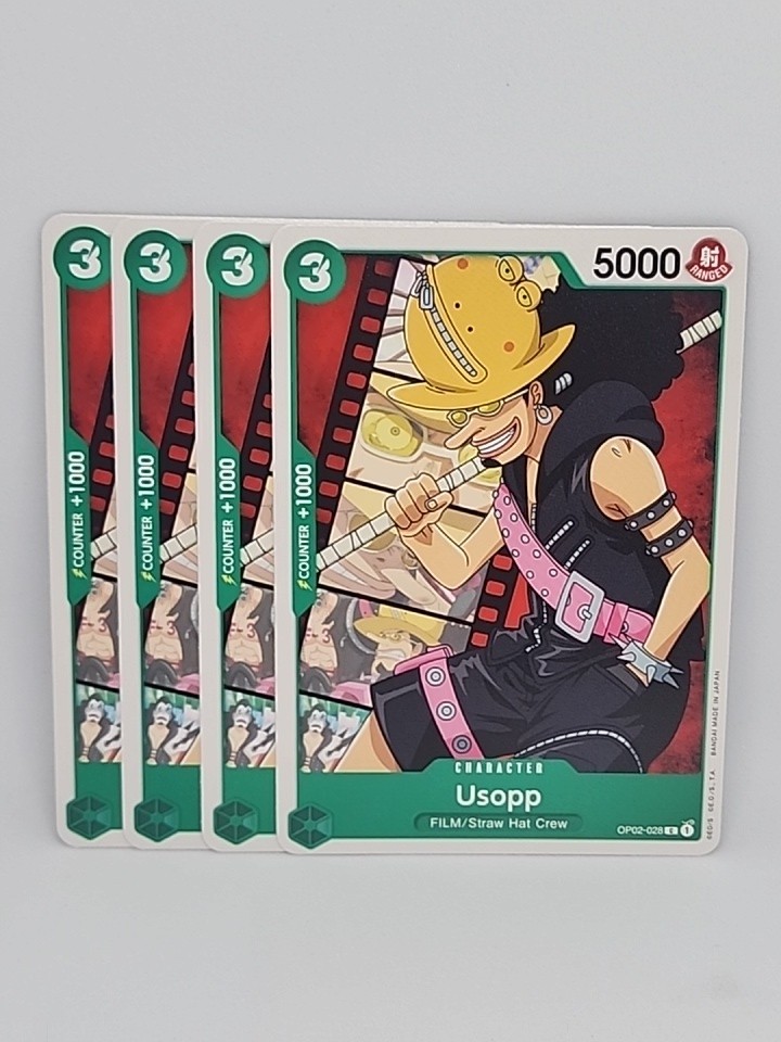 4x One Piece OP02-028 C Usopp - English - Playset - Regular - TCG -