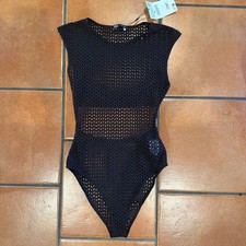 ZARA open back perforated bodysuit, NWT, size Small
