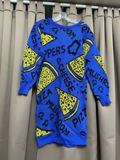 Vintage Funky Pizza Sweater By Dressy Tessy Extra Long Size Small
