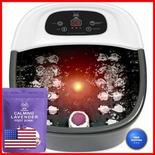 Foot Spa Bath Massager Heat Bubbles And Vibration Massage And Jets 16 Oz