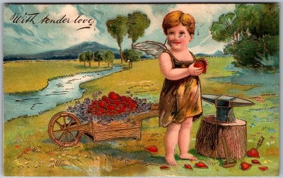 Antique Postcard Cupid's Anvil Creek Romance Cincinnati, OH 1900s
