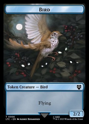 MTG BLUE BIRD  2/2  FLYING  TOKEN 0006 - LORD OF THE RINGS TALES OF MIDDLE-EARTH