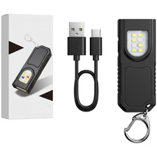 Compact 6.8cm LED Flashlight with Magnetic Base and Type C Rechargeable Battery