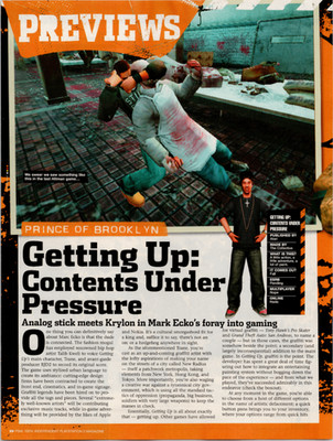 Mark Ecko Getting Up PS2 Magazine Ad Preview Article 2005 Graffiti Art
