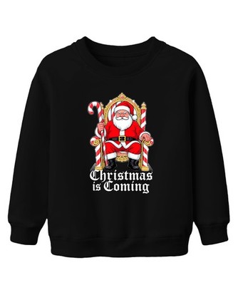 Christmas is Coming Weihnachtsmann Thron Zuckerstange Gothic Retr Unisex Kinder 