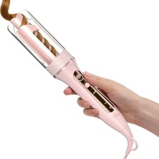 ZAVAREA Automatic Rotating Curling Iron for Long Hair - 1 Inch Curling Wand for