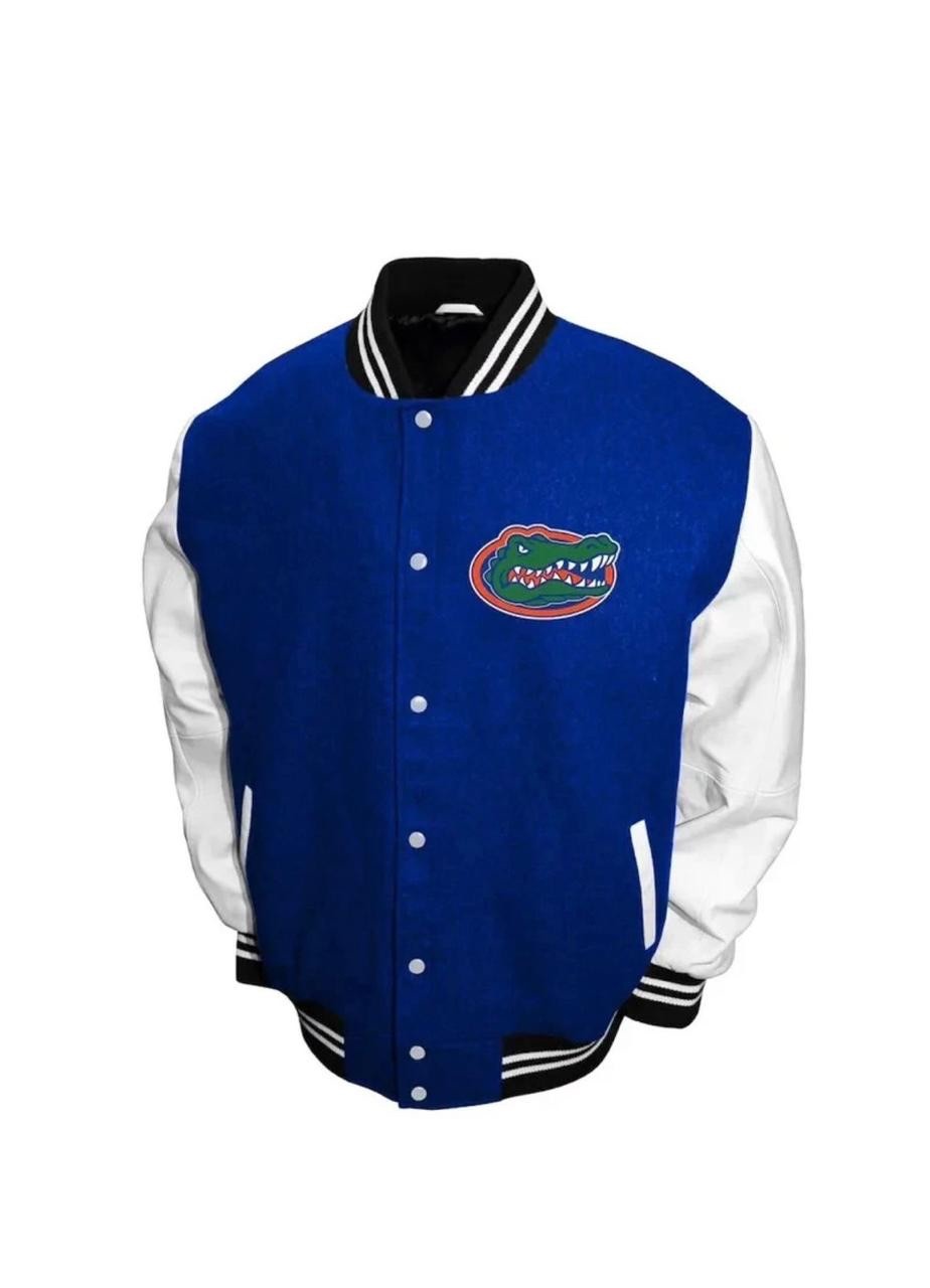 Letterman Florida Gators Blue and White Wool & Leather Varsity Jacket