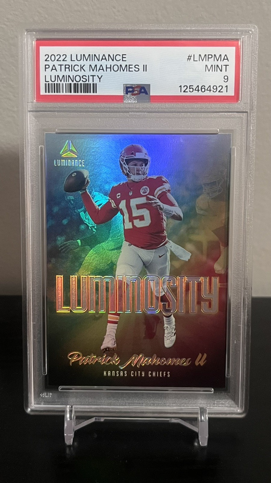 2022 Panini Luminance Luminosity Patrick Mahomes II Gem Mint PSA 9 POP 10