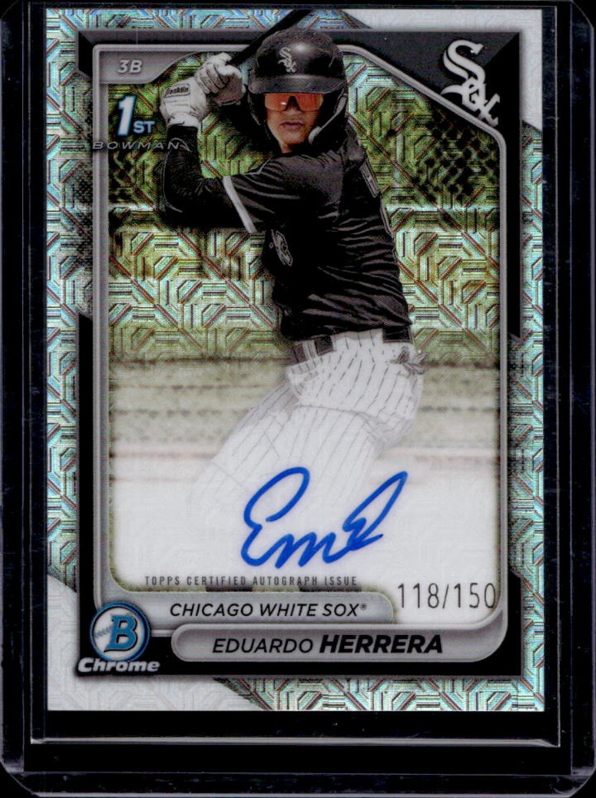 2024 Bowman Chrome Eduardo Herrera Auto HTA Choice Refractor 1st #118/150