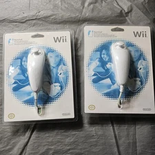 NINTENDO WII Remotes: Wii Nunchuk Remote Lot Of 2 (New in Box) FAST SHIPPING!. 