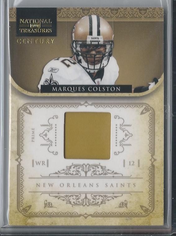 2012 National Treasures Marques Colston Game Worn Patch /49 New Orleans Saints