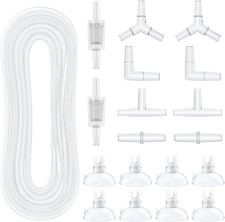 25 Feet Airline Tubing Standard Aquarium Air Pump Accessories with Check Valves,