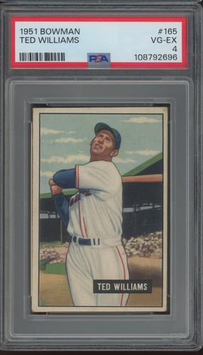 1951 Bowman Baseball #165 Ted Williams VG EX PSA 4
