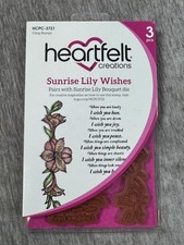 Heartfelt Creations Sunrise Lily Wishes Cling Rubber Stamps 3pc HCPC-3721 USA