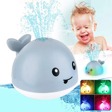 New Baby Light Up Bath Toy Whale Automatic Sprinkler Tub Pool Shower Kids Fast